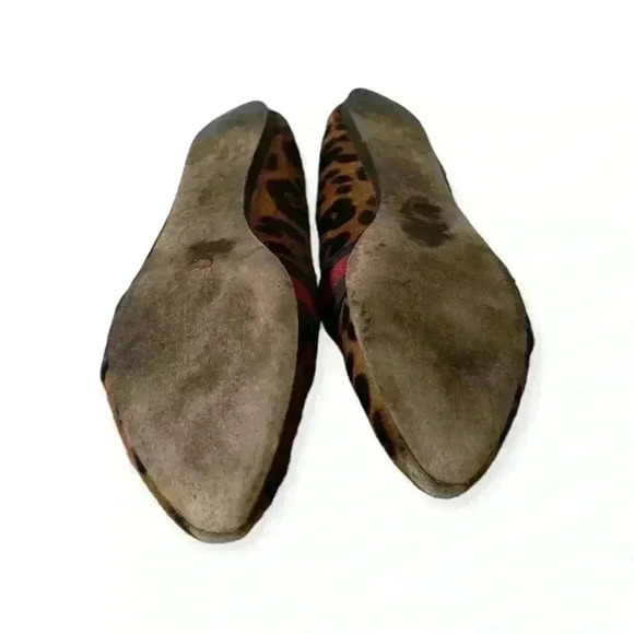 Veronica Beard Griffin Leopard Animal Print Cow Hide Fur Loafer Flats 36.5 - Picture 6 of 7